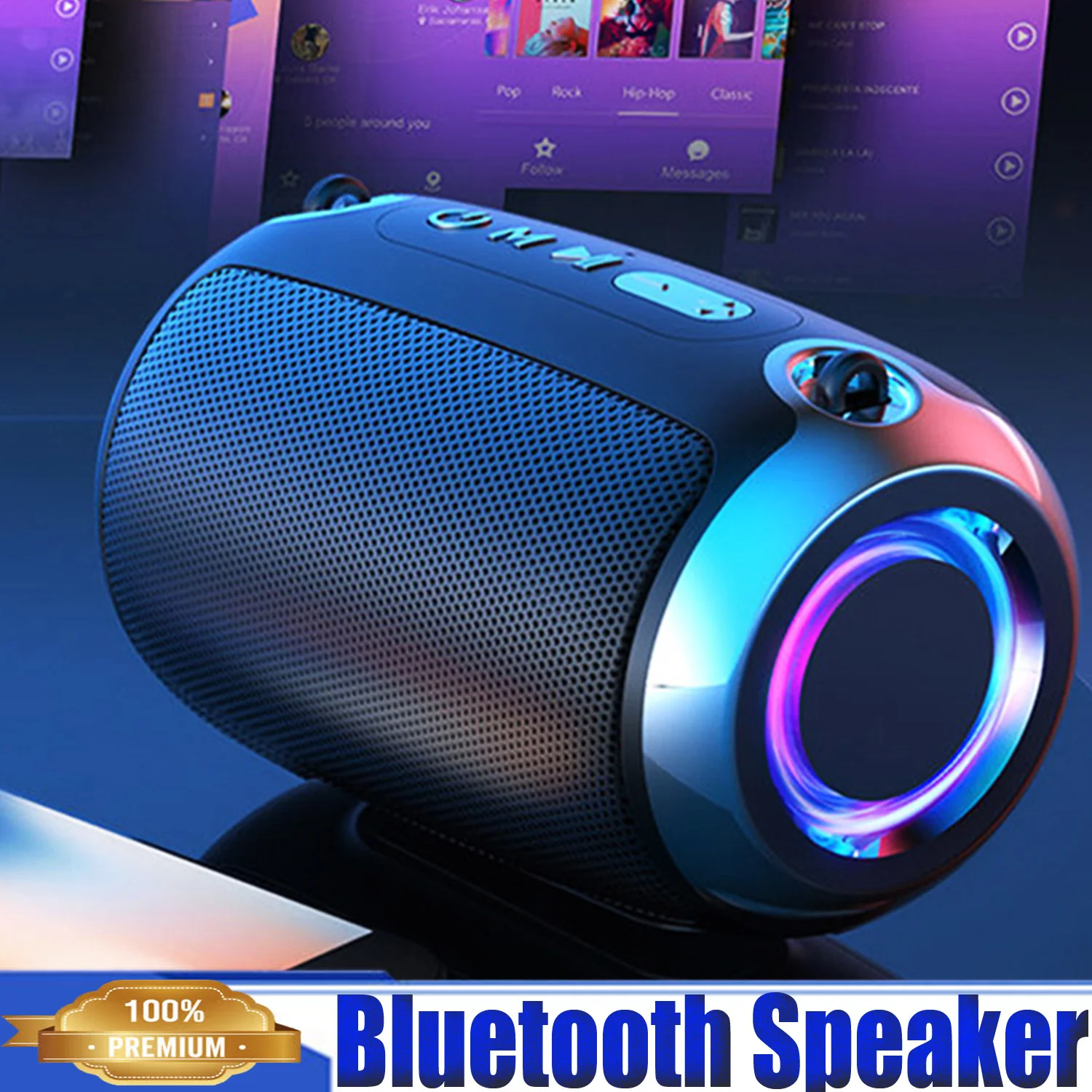 

Bluetooth Speaker,HIFI Stereo Sound,Smart EQ,USB/TF/AUS Connection, Built-In 2*2in Horn,Portable Wireless Speaker for Phone PC