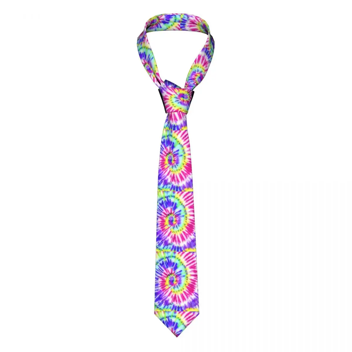 

Watercolor Ombre Tie Artsy Neon Rainbow Tie Dye 8CM Vintage Neck Ties Accessories Business Men Shirt Cravat