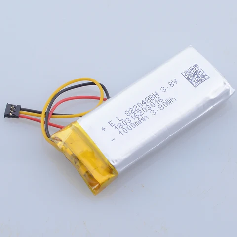 802050   3.8V 1000mAh 822048   Lipo перезаряжаемая батарея JST MX 1,2 мм 3-контактный разъем для MP3 GPS-рекордера, гарнитуры, клапана, указателя контроллера