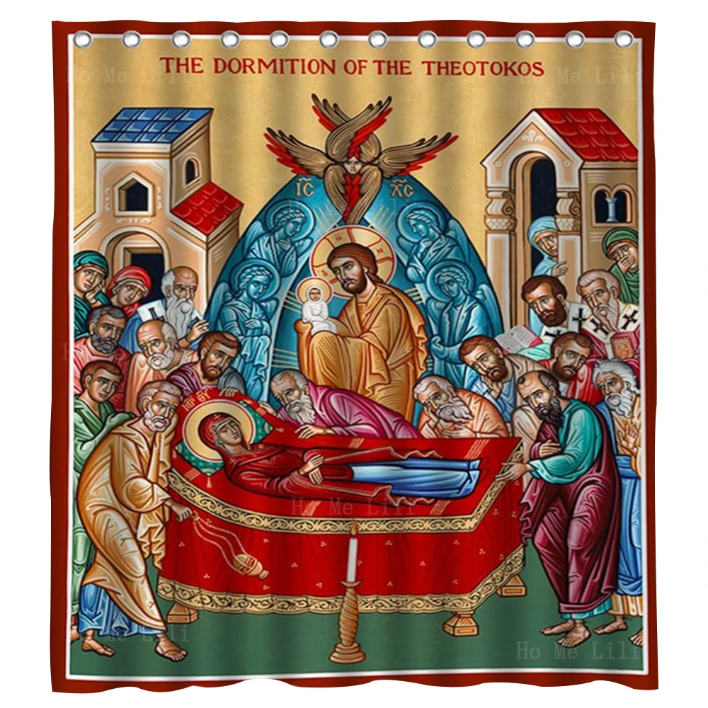 

The Nativity Scenes Dormition Of Mother Of God Circumcision Of Jesus Farbic Shower Curtain By Ho Me Lili For Bathroom Decor