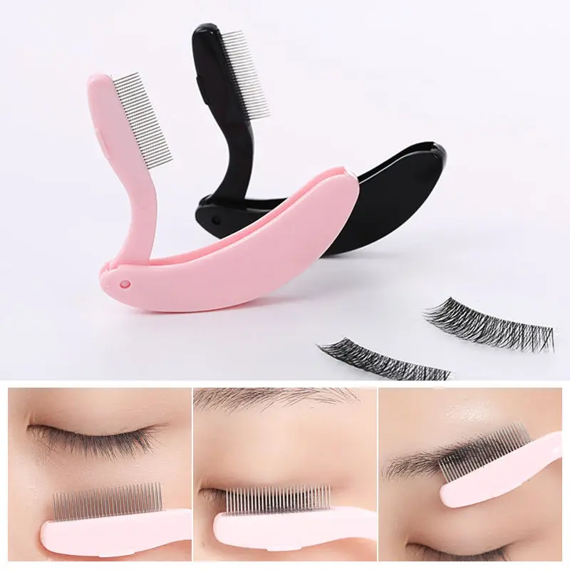 

1PC Folding Eyelash Comb Lash Separator Mascara Lift Curl Metal Curler Brush Mini Eyebrow Comb for Women Makeup Cosmetic Tool