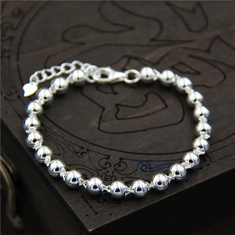 

Starfield Silver S925 Sterling Silver Simple Bead Bracelet Men Women Couple Models Version Of Birthday Gift