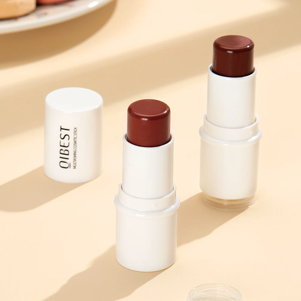 

QIBEST Cream Blush Makeup Cheek Contouring For Face Rouge Tint Blusher Powder Texture Illuminator Stick Women Cosmetics 2 Colors
