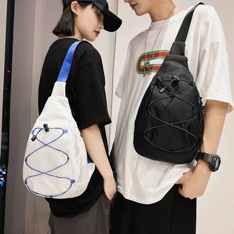 

Chest String Solid Large Color Crossbody Bags Nylon Handbag Fabric For Bag Waterproof Male Student Capacity Bag Fashion