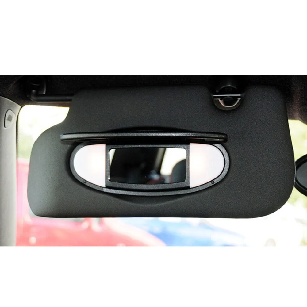 

For Car Sunvisor Mirror Beige 2007-2014 Frame Front Grey Mirror Plastic