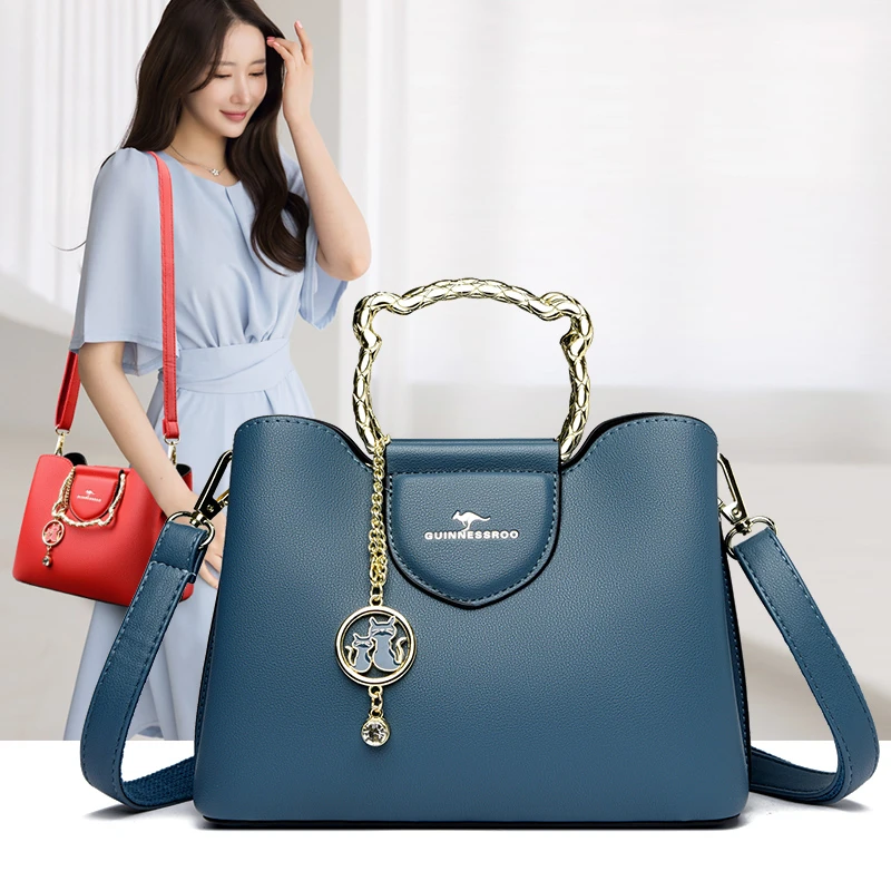 

Famous Brand High Quality Diagonal Span Bag 2023 New Fashion Solid Color Leather One Shoulder Portable Bag Luxury Handbag Sac Gg