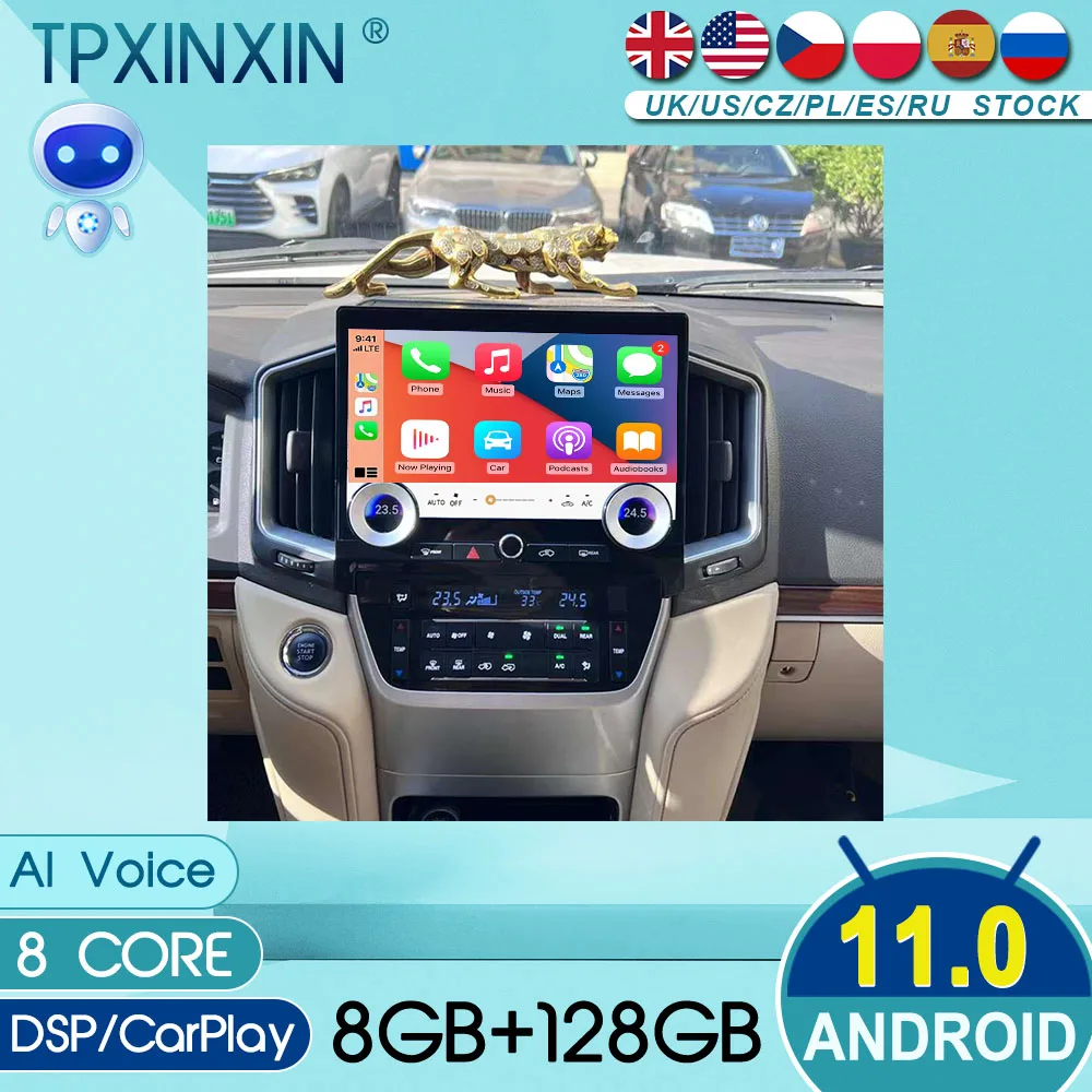 

For TOYOTA LAND CRUISER 2016-2021 Audio 2 din android receiver tesla style auto multimedia DVD player GPS