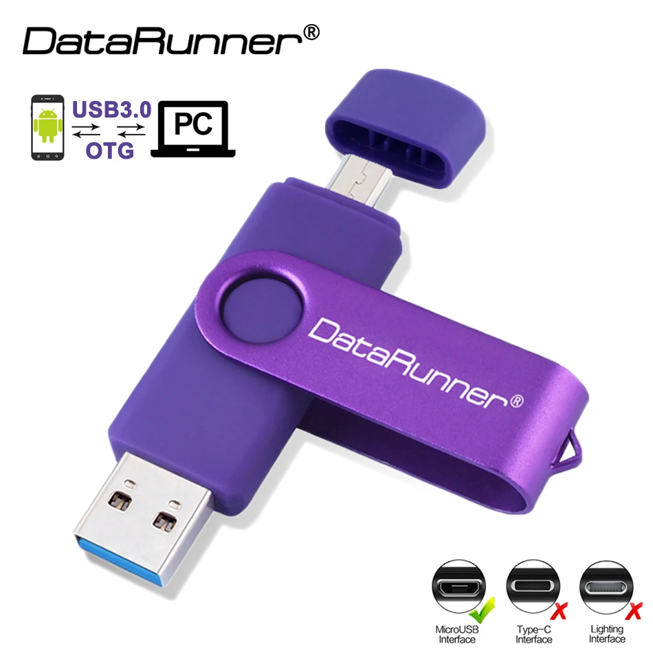 

DataRunner USB Flash Drive OTG Pen Drive for MicroUSB Android/Tablet PC 16GB 32GB 64GB 128GB 256GB Micro USB Stick 3.0 Pendrive