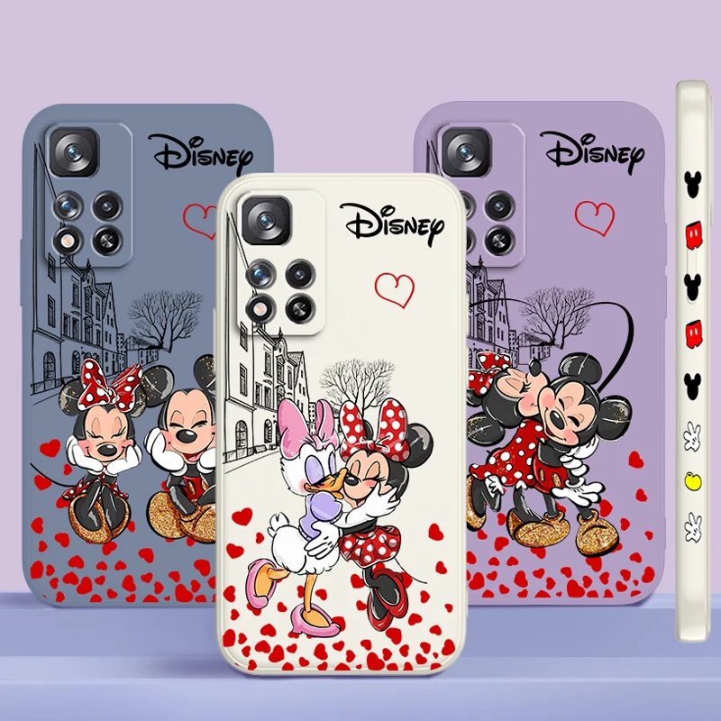 

Love Mickey Minne Daisy Liquid Left Rope Phone Case For Xiaomi Redmi Note 12 11 11T 10 10S 9 9S 9T 8 8T Pro Speed 4G 5G Cover