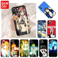 nami one piece anime phone case for iphone 11 12 13 pro max mini xr se 2022 7 8 6s plus x xs max soft silicone back cover funda