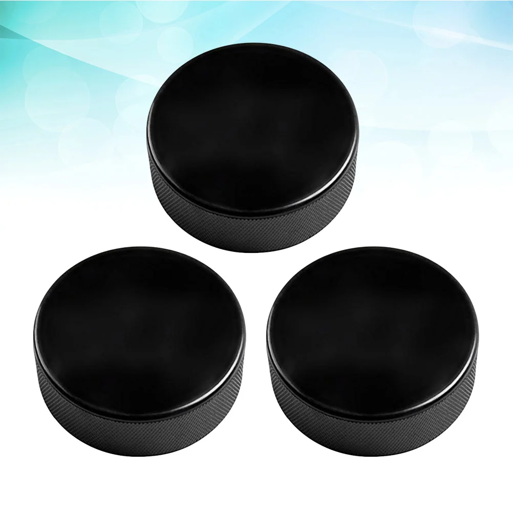 

3pcs Natural Rubber Ice Hockey Pucks Standard Hockey Balls Sports Supplies for Practicing Training Game (Black)