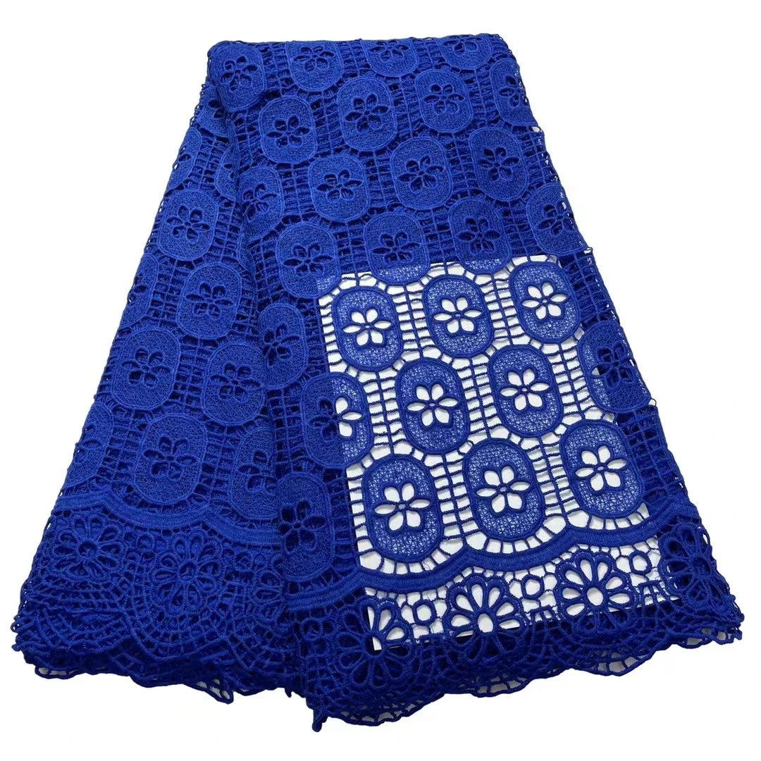 

African Guipure Lace Fabric for Evening Gown 5 Yards Milk Silk Dubai Cord Lace Fabric for Wedding Dress WRFG31