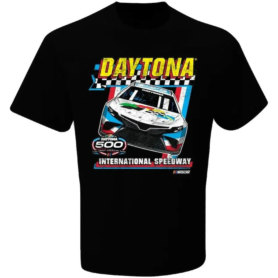 

Hot New T-Shirt 2022 Daytona 500 Checkered Flag Retro T-Shirt - Black