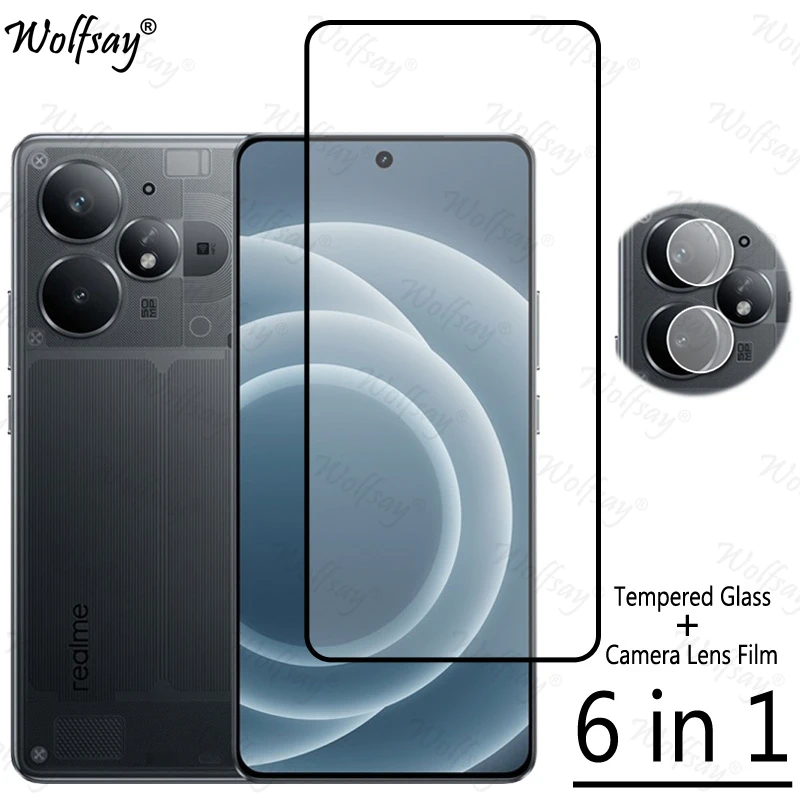 Фото Полное закаленное стекло для Realme Neo 7 Turbo Защитная пленка для экрана Realme Neo 7 Turbo Стекло для камеры Realme Neo 7 Turbo Glass №1
