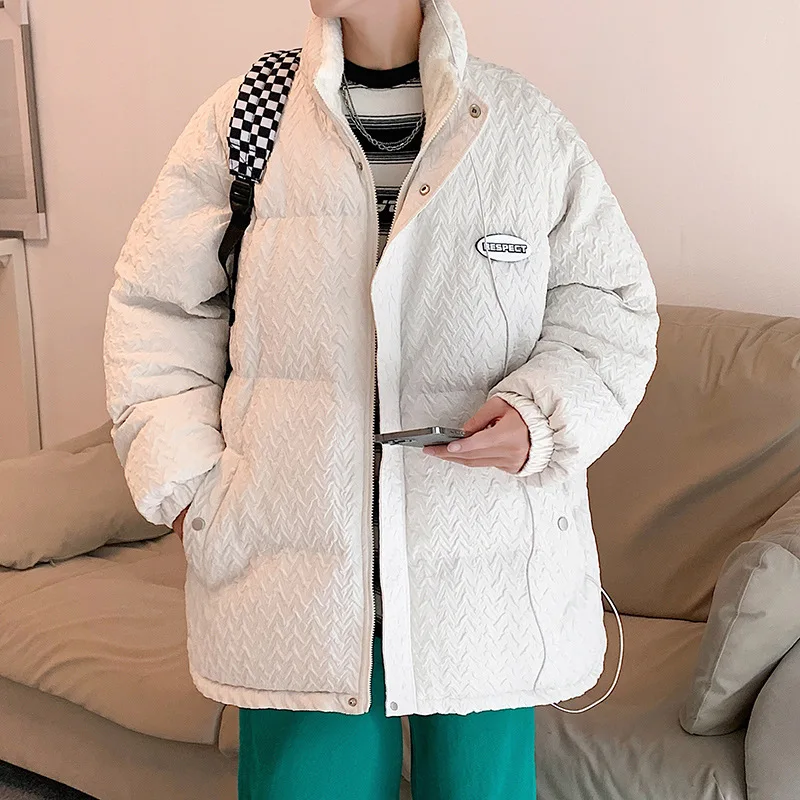 Men's autumn and winter cotton clothes Lamb's Fleece Jacket Fashion loose and versatile padded warm winter cotton Jacket Parkas