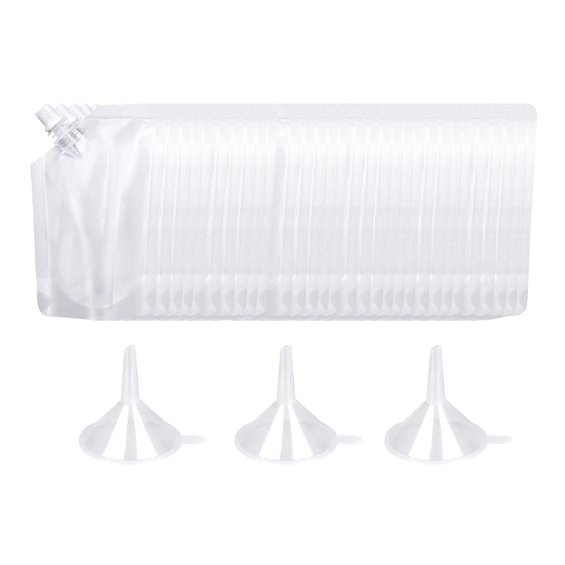 

50Pcs Portable Transparent Plastic Spout Pouch Plastic Bottle Pouch For Liquid Drink Pouch Sealed Packaging Bag