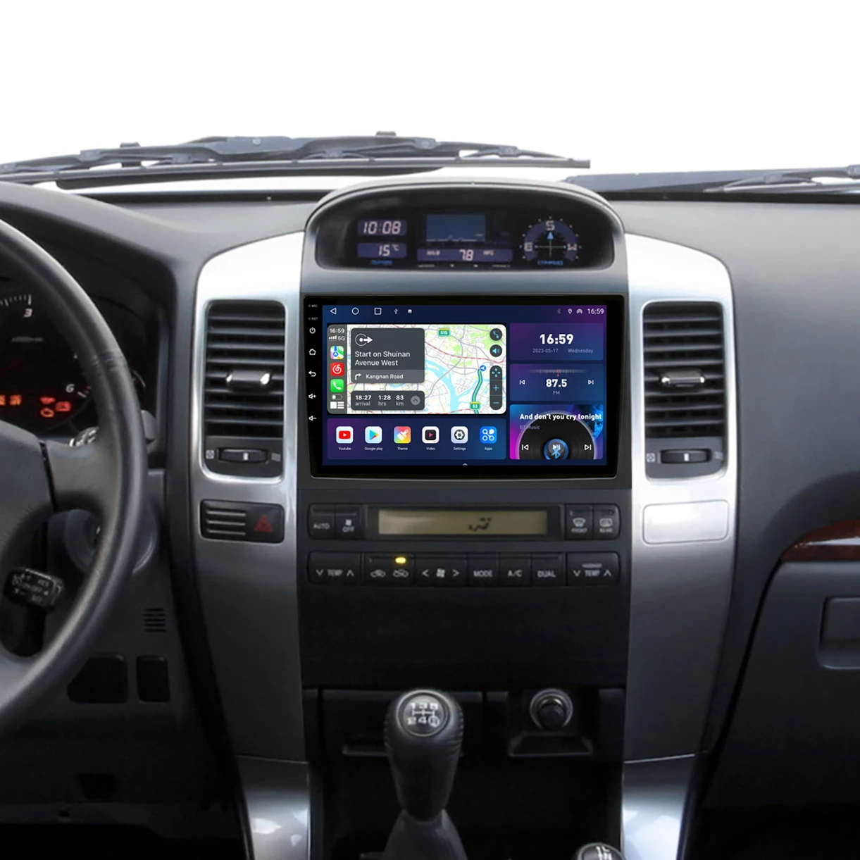 

Android 8Core 8G+128G Car DVD GPS Radio Stereo For Toyota Land Cruiser Prado 120 2002 2008 2009 Auto Carplay Autoradio Audio DSP