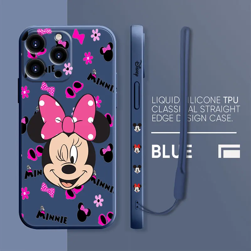 

Mickey Mouse Case For Apple iPhone 13 12 Mini 11 Pro Max XR XS X Liquid Silica Gel Phone Capas 8 7 7S Plus 6 6S SE2022 Bags