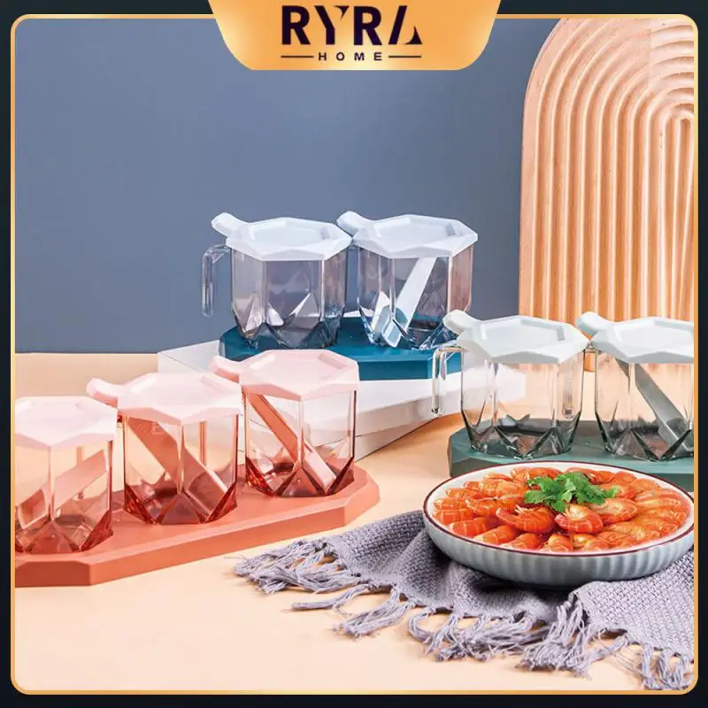 

Dustproof Storage Box Convenient Plastic Box No Punch Seasoning Jar Designed In Different Formats Kitchen Jars With Lid Pantry