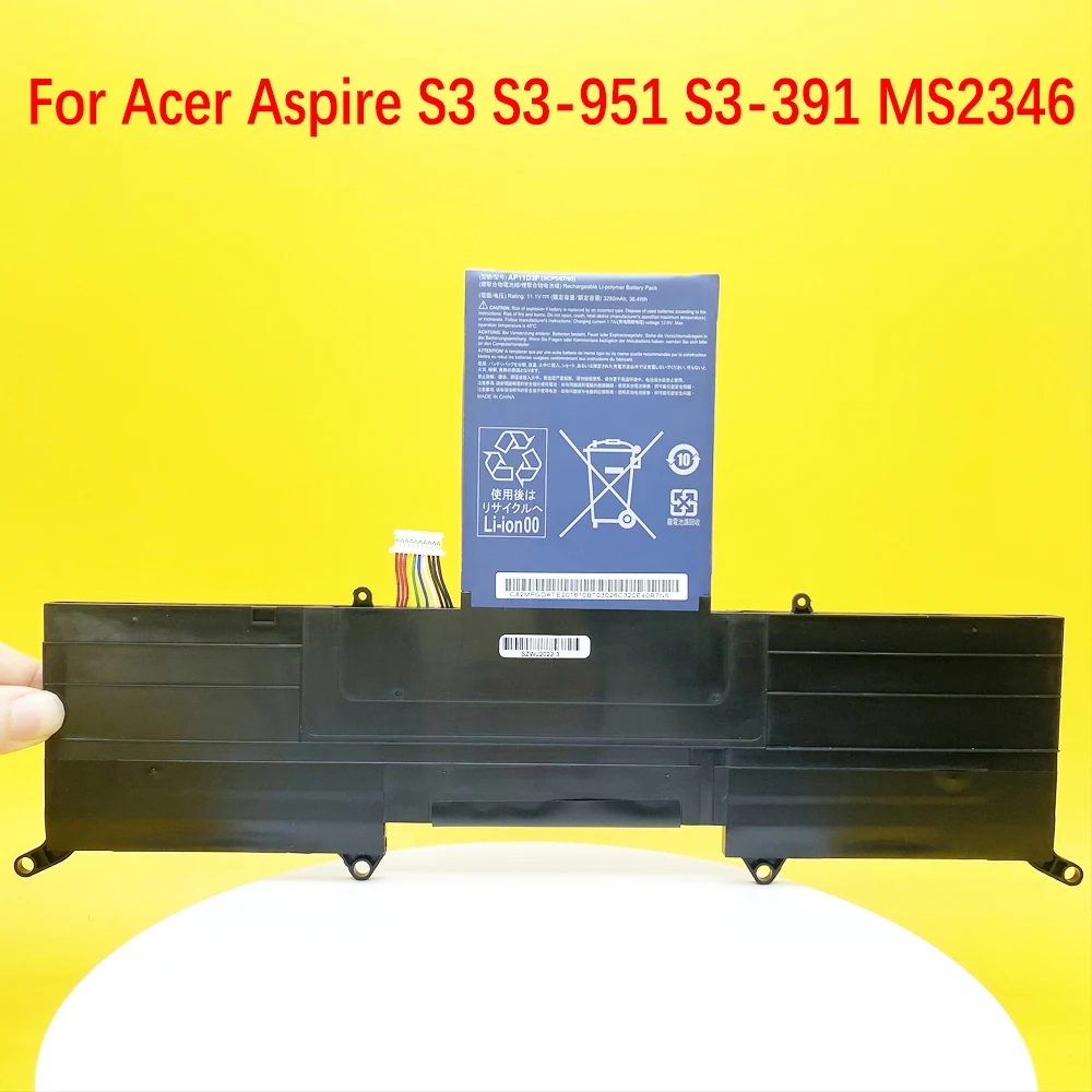 

AP11D3F New For Acer Aspire S3 S3-951 S3-391 MS2346 AP11D4F 3ICP5/65/88 3ICP5/67/90 11.1V 36.4Wh 3280mAh Laptop Battery