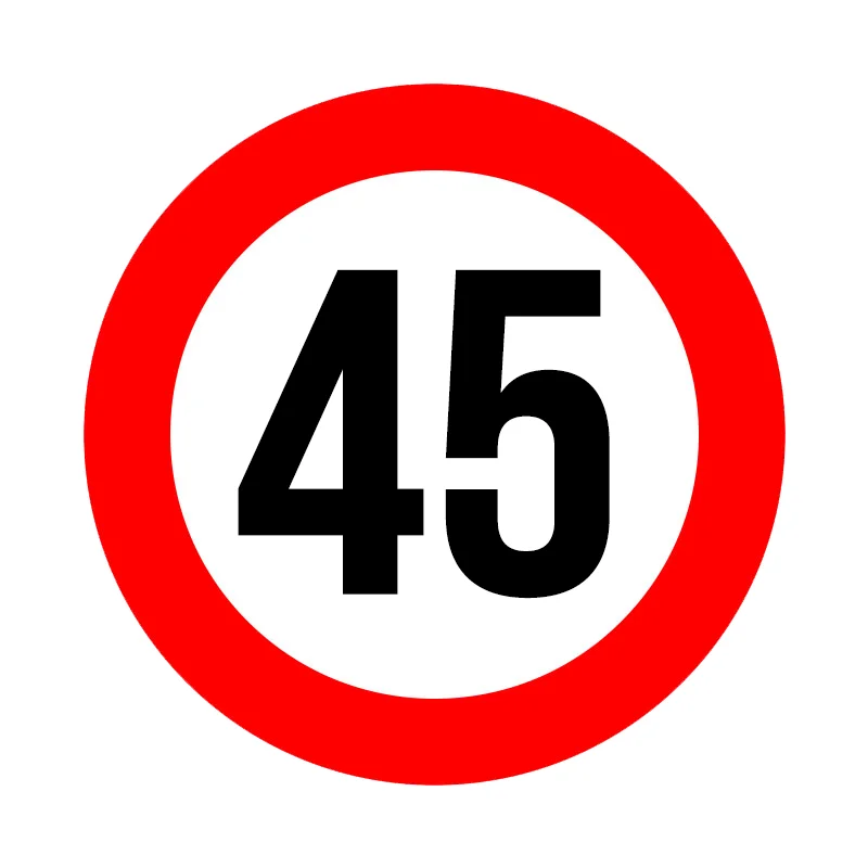 

Speed Limit (45 km), Ø 16 cm Self-adhesive Decal Car Sticker Waterproof Auto Decors