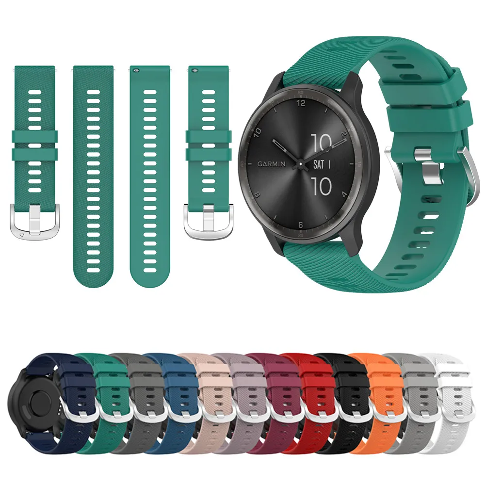 

20mm Watch Band for Garmin VivoMove Trend,Silicone Watch Strap Wristband for Garmin Forerunner 245 645 Garmin Forerunner 55