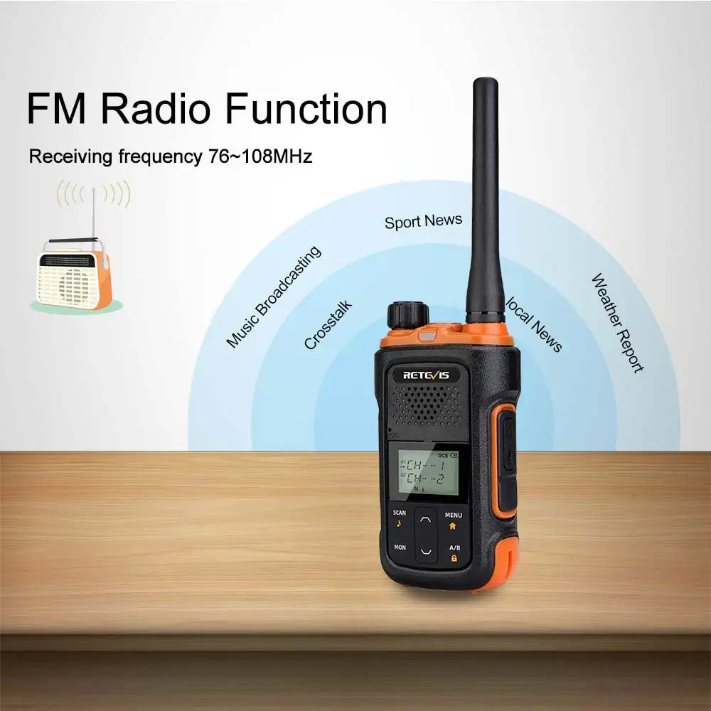 Retevis Walkie Talkie Long Range Mini Two-way FM Radio RB627B Walkie-talkies VOX PTT Portable ht for Hunting Fishing Hotel | Мобильные
