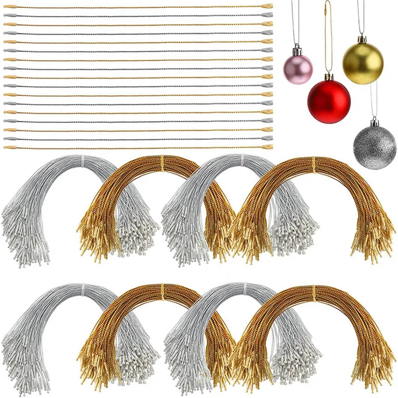 

100Pc Christmas Ornament Hangers Snap Locking Ropes Hang Tag Ornament Fasteners Precut Hanging Ropes Fasteners