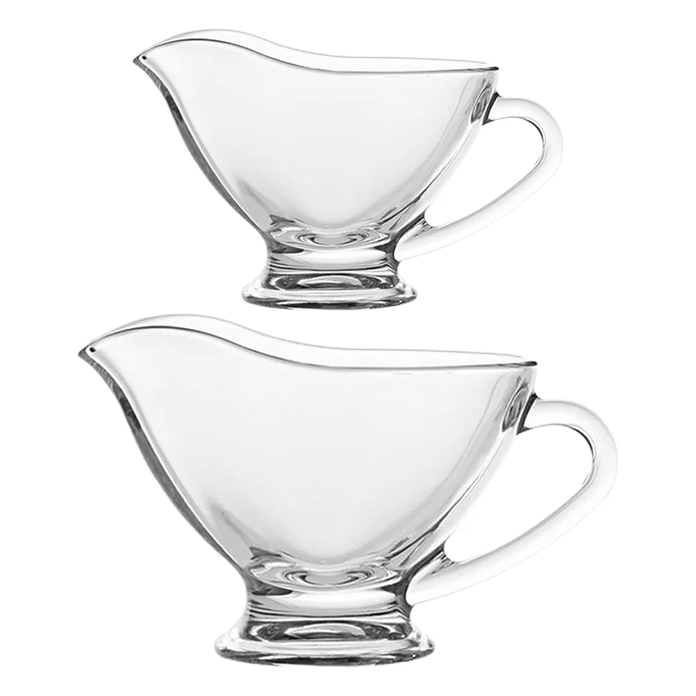 

2 Pcs Cup Dispenser Glass Sauce Boats Clear Container Gravy Boat Dish Syrup Coffee Clear Gravy Boat Coffee Cup Sauce Bucket