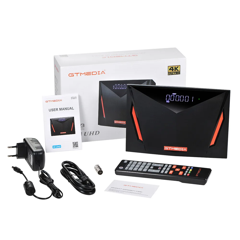 Спутниковый ресивер GTmedia V8 UHD DVB-S/S2/S2X + T/T2/Cable/ATSC-C/ISDBT поддержка 4K встроенный WiFi H.265