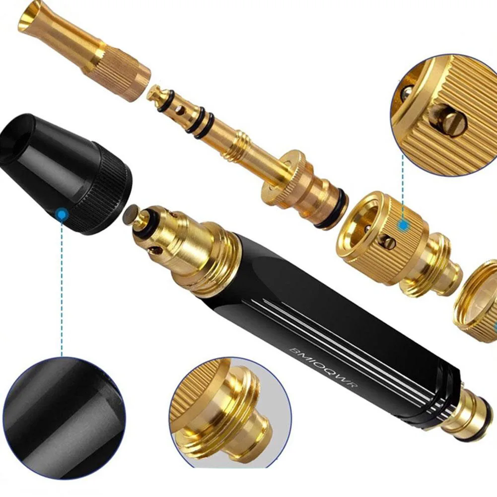 

Garden High-Pressure Sprinkler Alloy Car Wash Flushing Sprinkler Garden Hose Tap Water Booster Nozzle Connectors