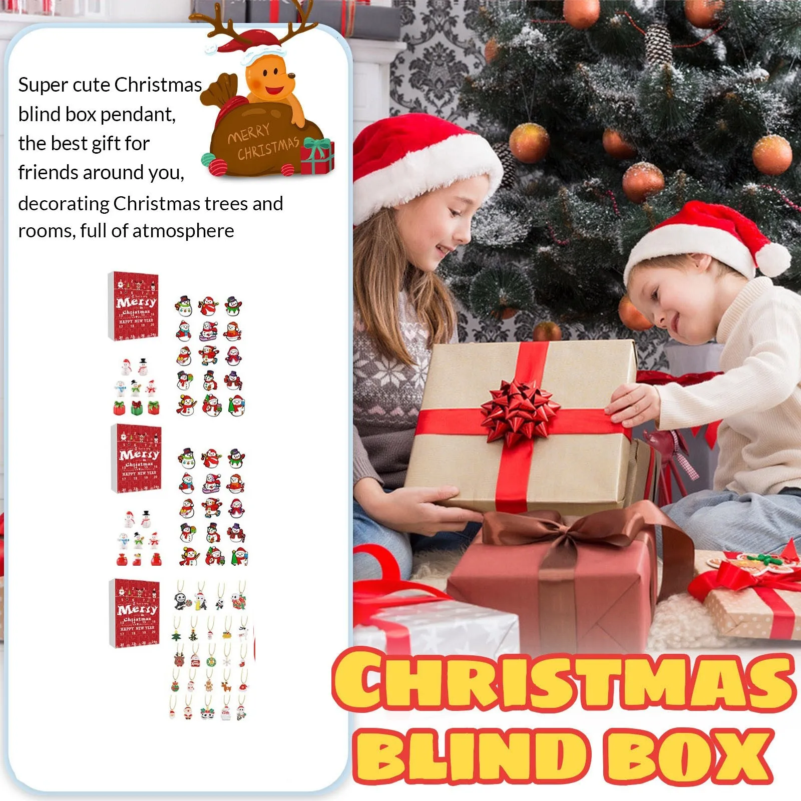 Календарь с навесом на новый год 2024 24 Рождественские акриловые украшения