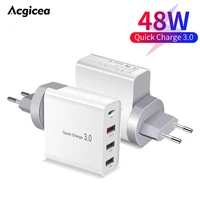 48w usb charger pd charger for iphone 13 12 11 fast charging for samsung s10 xiaomi mi 10 huawei mobile phone quick charger 3 0