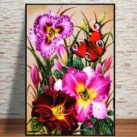 full drill 5d diy diamond painting flower and butterfly diamond embroidery wall cross stitch living room modern art home decor