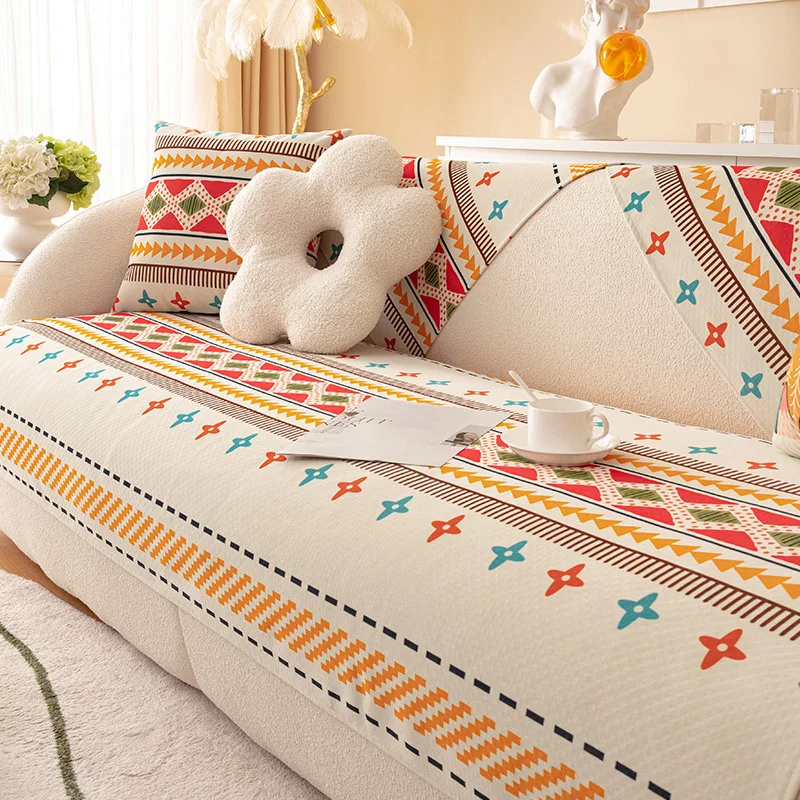 

Europe Sofa Towel Mat Geometry Modern Living Room Anti-slip Combination Sofa Cushion Cover Full Cover Furniture Dust Protection