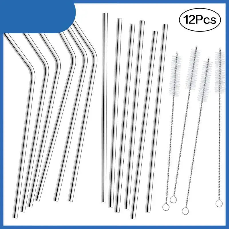 

16Pcs Extra Wide Straw Reusable 304 Stainless Steel Drinking Straw Metal Straw For Smoothies Tapioca Pearls Milk Bubble Tea