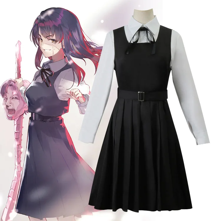 

Anime Chainsaw Man Cosplay Mitaka Asa Black Uniform