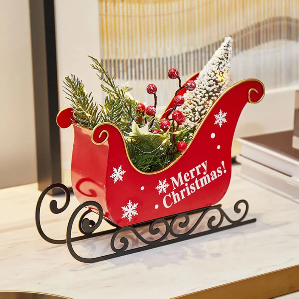 

Christmas Sleigh Table Decor Crafts Ornament Gift Centerpiece Decorative Xmas Adornment Gifts