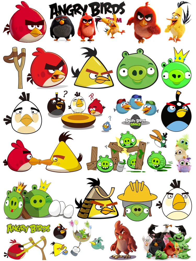 

kids games Angry Birds clothes stickers Iron-on transfers for clothing DIY patches for children shirt print