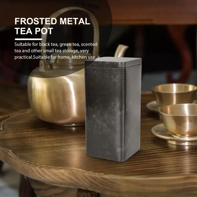 

Tinplate Tea Caddy Retro Style Tea Storage Can Portable Tea Tin Home Office Tea Container
