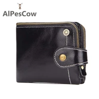 mens genuine leather wallet 100 italy alps cowhide money credit card holders minimalist vintage business anti theft swipe male