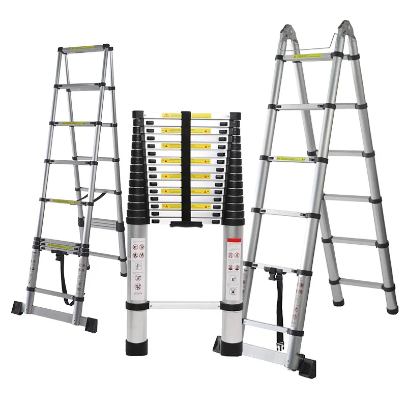 Hot Multifunctional Telescopic Ladder 5M 3.4 Meters Portable Telescopic Ladder Foldable Non-slip Aluminum Straight Ladders