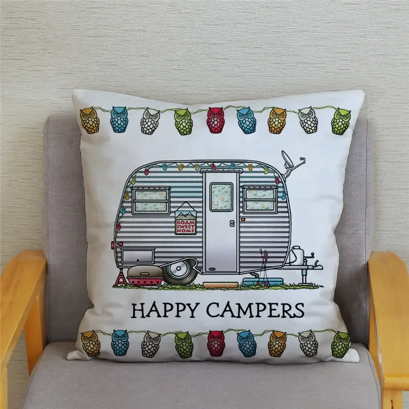 

Наволочки MINISO Happy Campers Owl Motorhome Print 45x45 см