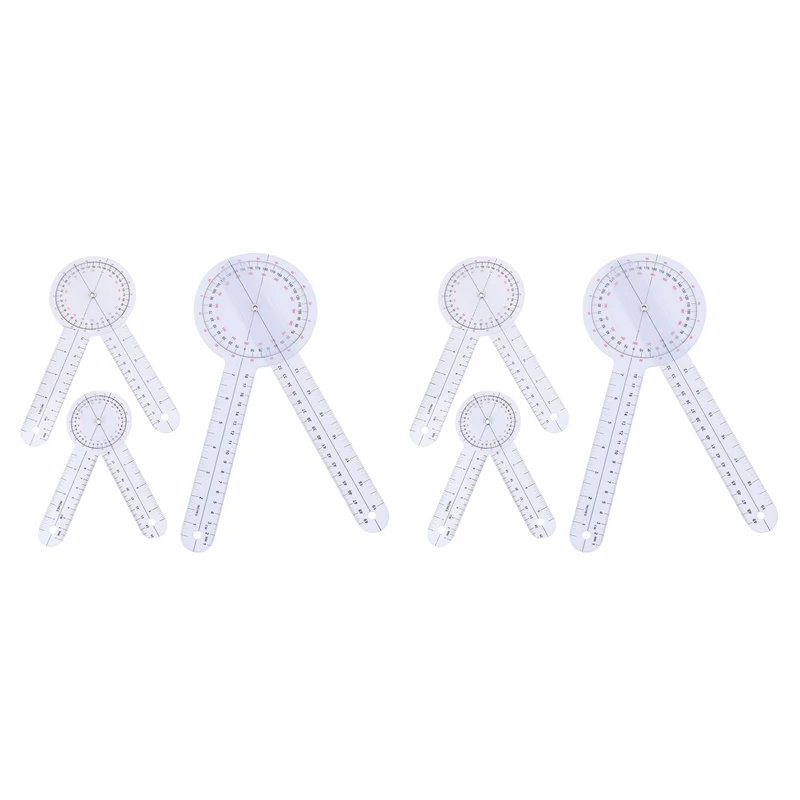 

6Pcs Spinals Goniometer Protractors Userful Multi-Ruler Goniometer Angle Spinal Ruler 360 Degree 180 Degree