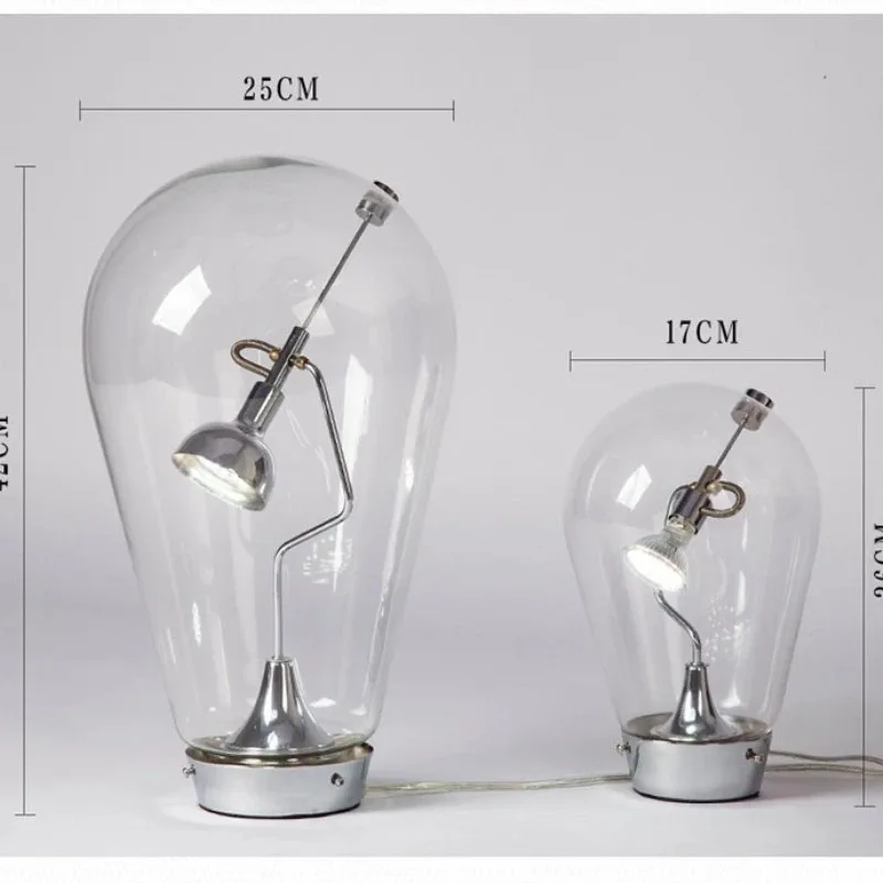 Стеклянная настольная лампа в винтажном стиле офисная для чтения прикроватная