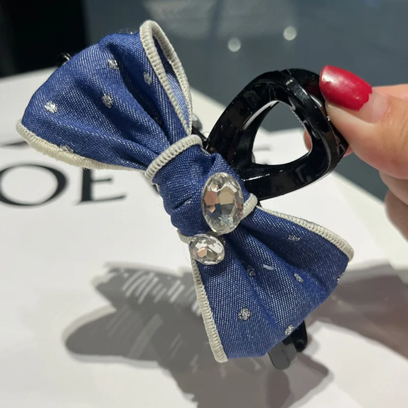 

AB face rhinestone bow hair clasp decoration sweet headdress female