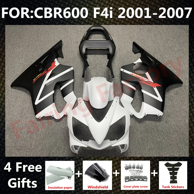 

Motorcycle Fairings kit fit for CBR600 F4i CBR 600 CBR600F4i 2001 2002 2003 2004 2005 2006 2007 full Fairing kits white black
