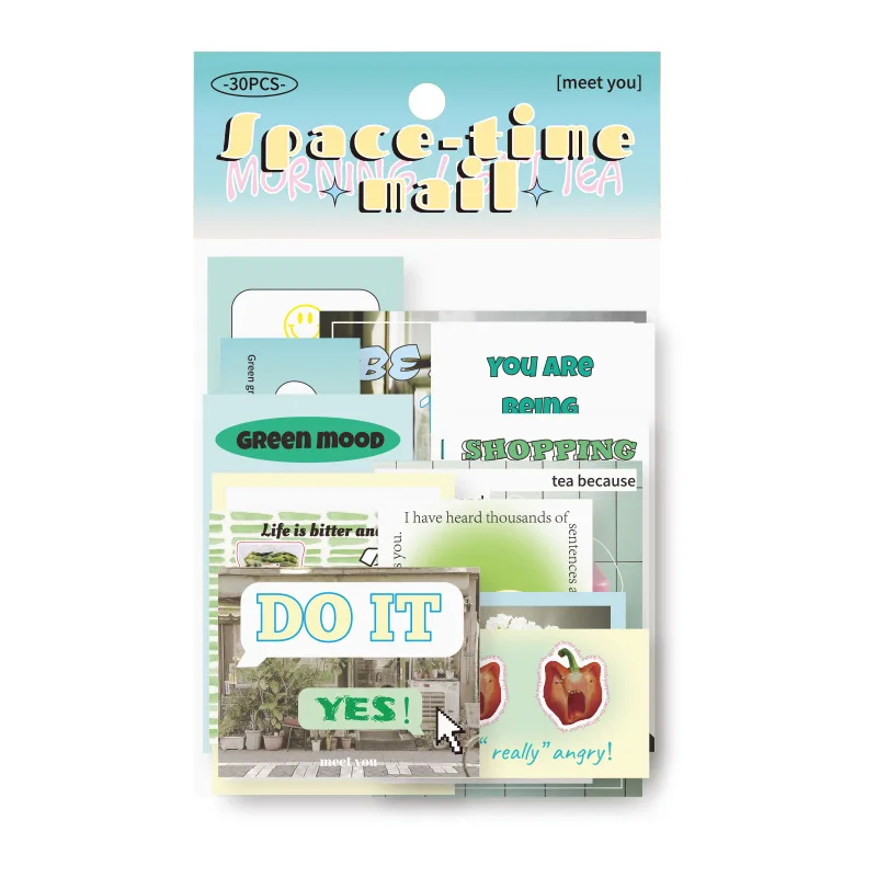 

Space Time Mail Series Denim Sticker Pack Korean Guka Journal DIY Decorative Stickers