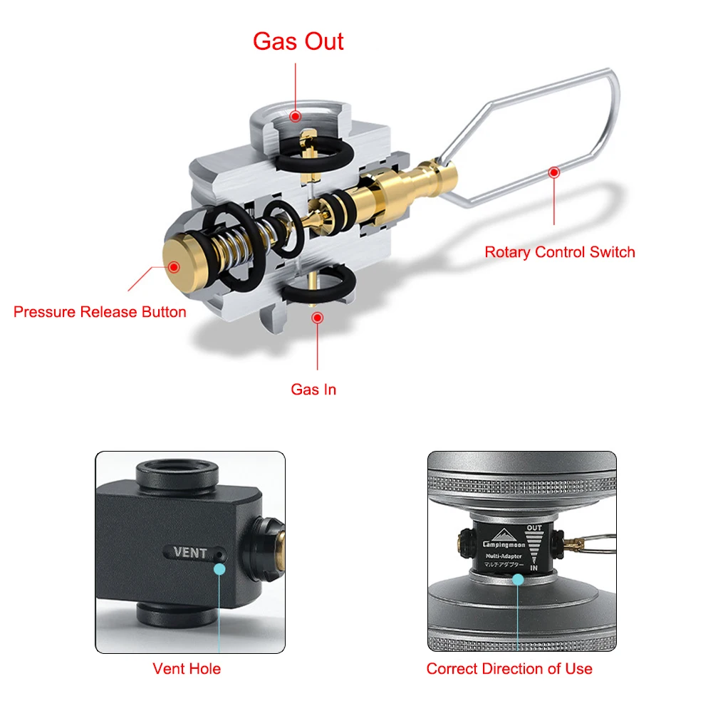 

1pc Outdoor Camping Gas Refill Adapter Valve Gas Cartridge Canister Connector Gas Stove Accessories Camping Gas Refill Adapter