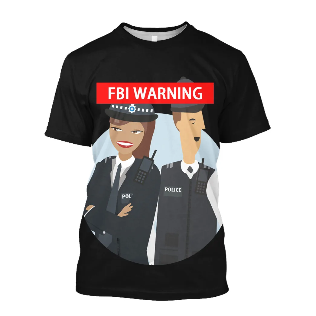 

Jumeast FBI WARNING 3D Graphic T-Shirts Guardia Civil Army Print T Shirty Oversized Tees Baggy Mesh Clothing For Men Drill Tops